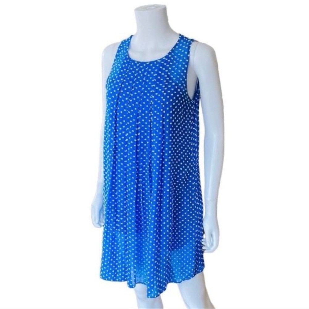Anthropologie Sachin + Babi Lightweight Blue Sleeveless Polka Dot Shift Dress